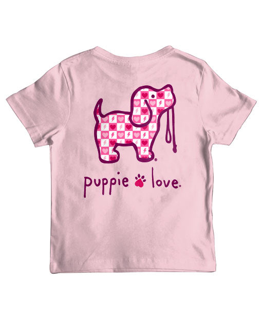 VALENTINE CHECKERED PUP, YOUTH SS - Puppie Love