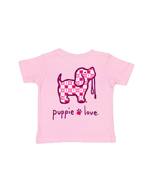 VALENTINE CHECKERED PUP, TODDLER SS - Puppie Love