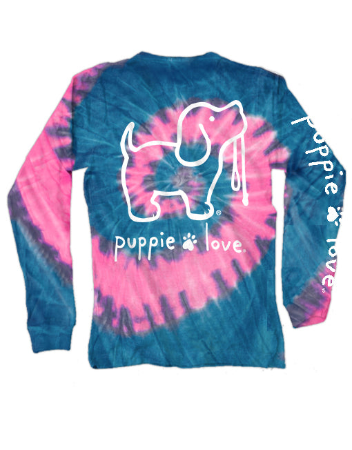BUBBLE GUM TIE DYE PUP, ADULT LS - Puppie Love
