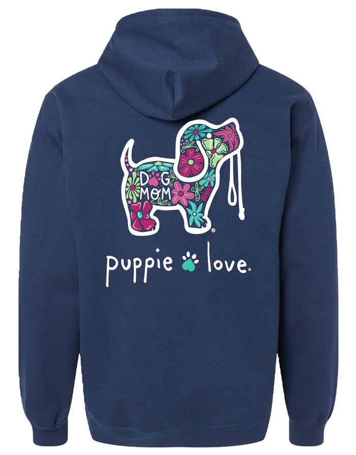 FLORAL DOG MOM, ADULT FULL ZIP HOODIE