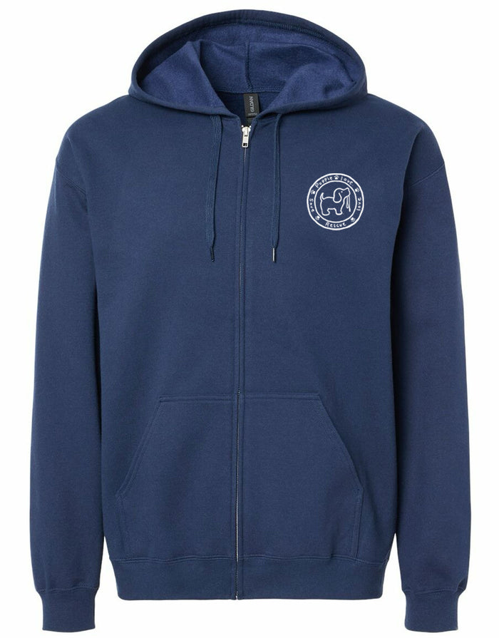 FLORAL DOG MOM, ADULT FULL ZIP HOODIE