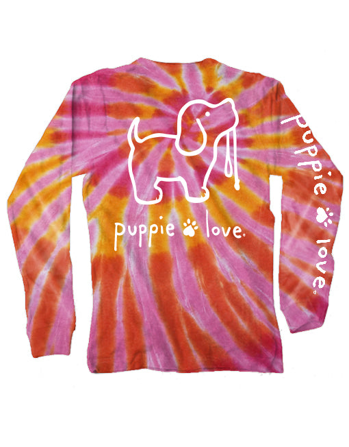 SUNSET TIE DYE PUP, ADULT LS - Puppie Love
