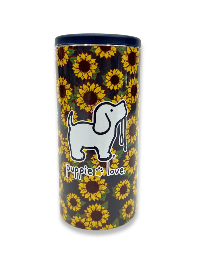 SUNFLOWER PUP SLIM CAN COOLER - Puppie Love