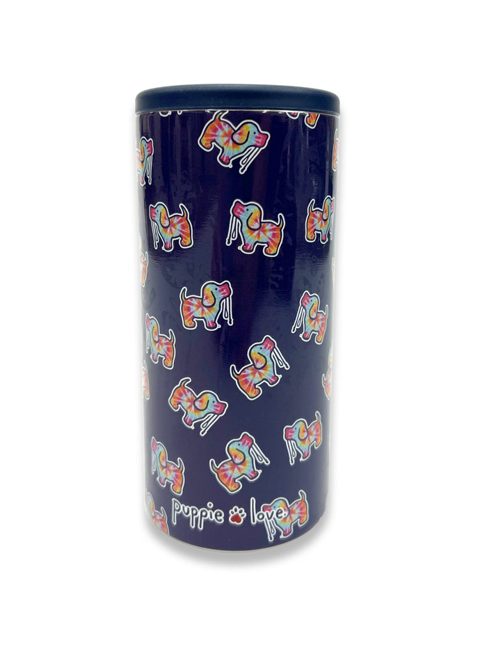 NAVY TIE DYE PUP SLIM CAN COOLER - Puppie Love