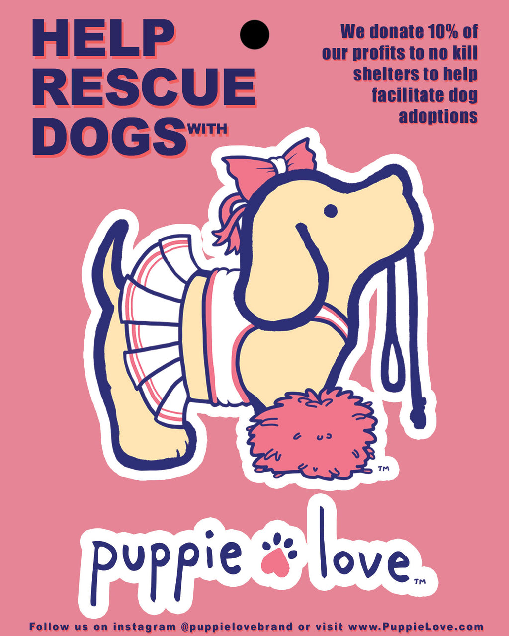 CHEERLEADER PUP DECAL - Puppie Love