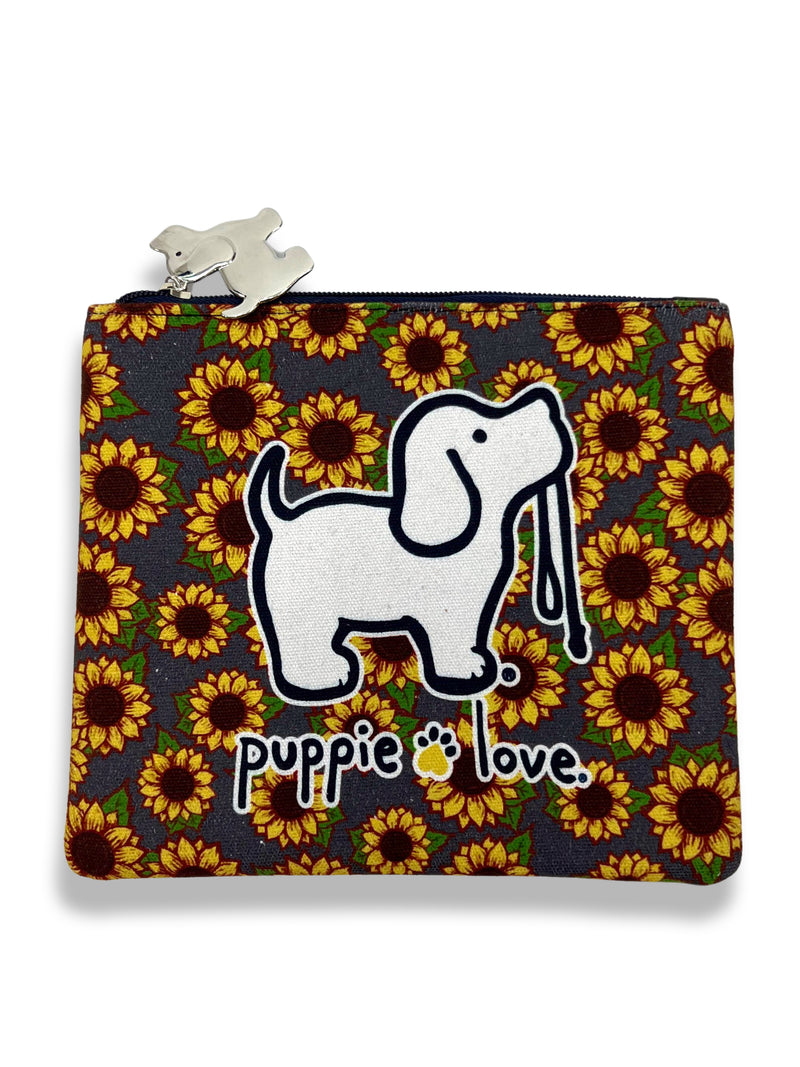 SUNFLOWER PUP ZIPPER POUCH - Puppie Love