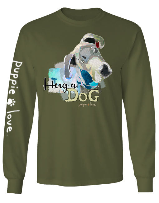 HUG A DOG, ADULT LS (PRINTED TO ORDER) - Puppie Love