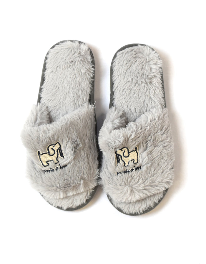 SLIDE SLIPPERS, GREY - Puppie Love