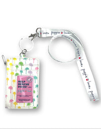 RAINBOW PALM TREES ZIP ID LANYARD - Puppie Love