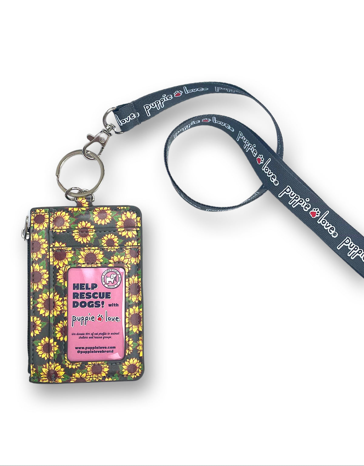 SUNFLOWER PUP ZIP ID LANYARD - Puppie Love