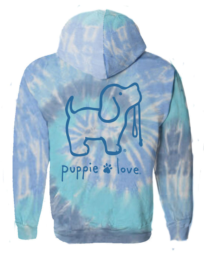 LAGOON TIE DYE PUP, ADULT HOODIE - Puppie Love