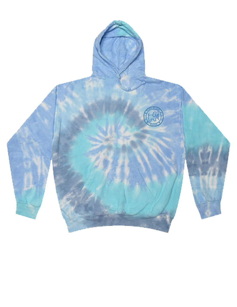 LAGOON TIE DYE PUP, ADULT HOODIE - Puppie Love