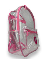 CLEAR BACKPACK, PINK TIE DYE TRIM - Puppie Love