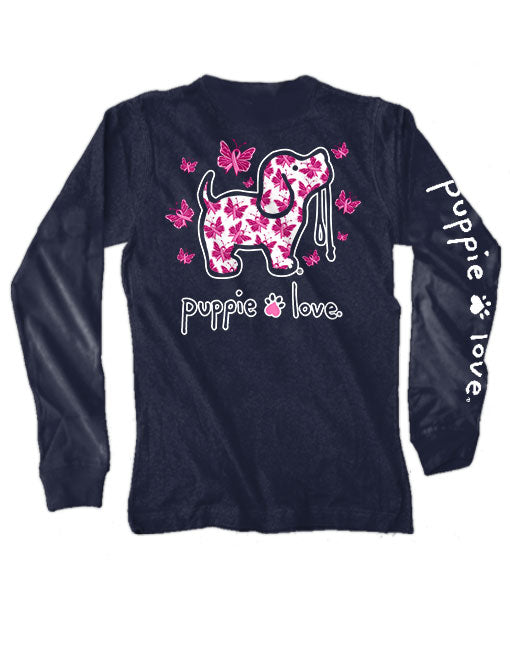 BUTTERFLY RIBBONS PUP, ADULT LS (PRINTED TO ORDER) - Puppie Love