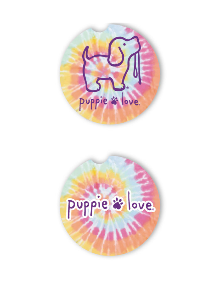 TIE DYE PUP CAR COASTER - Puppie Love