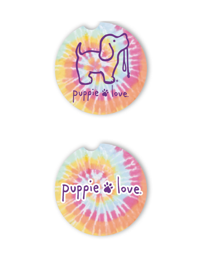 TIE DYE PUP CAR COASTER - Puppie Love