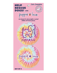 TIE DYE PUP CAR COASTER - Puppie Love