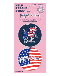 USA PUP CAR COASTER - Puppie Love