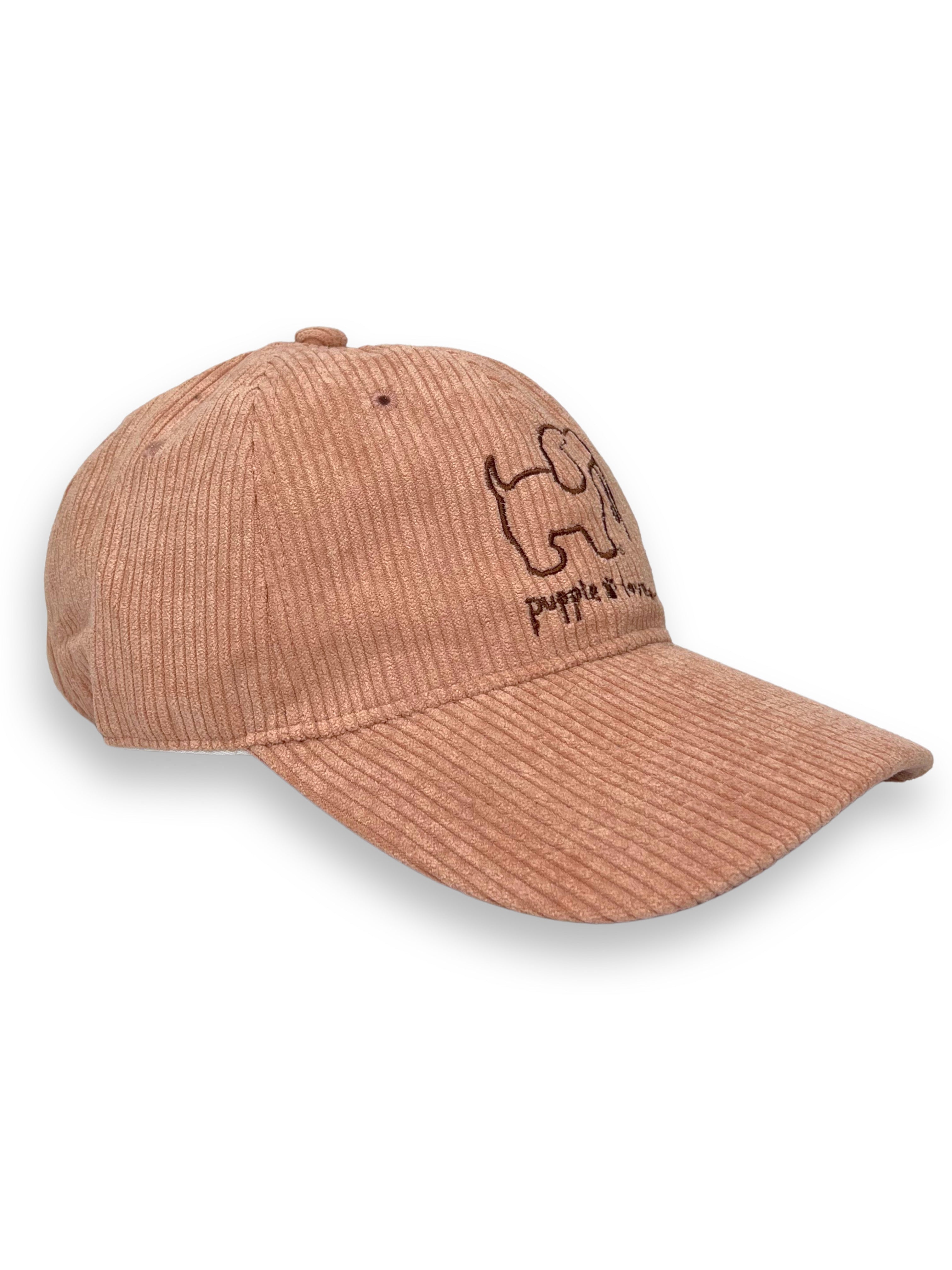 Rose Tan Corduroy Hat - Dog Lover Cap | Puppie Love