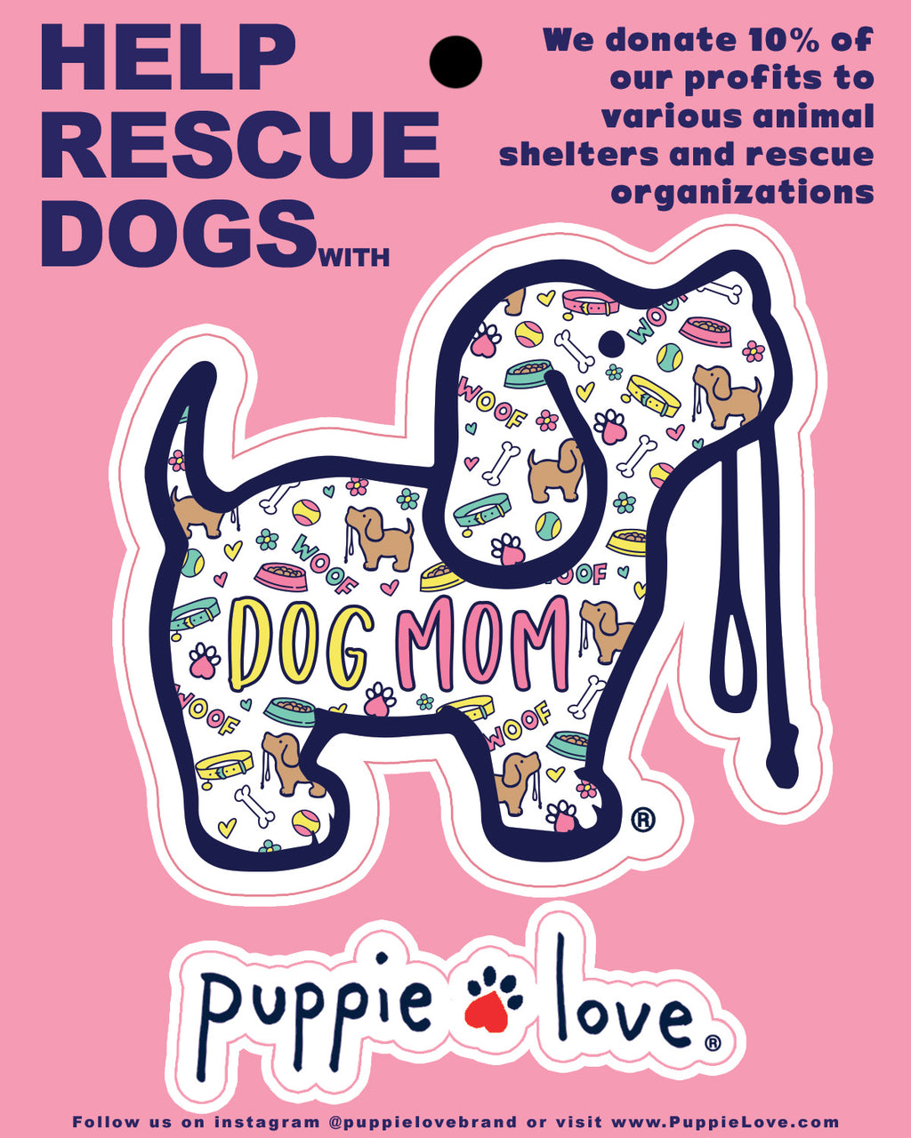 DOG MOM PATTERN PUP DECAL - Puppie Love