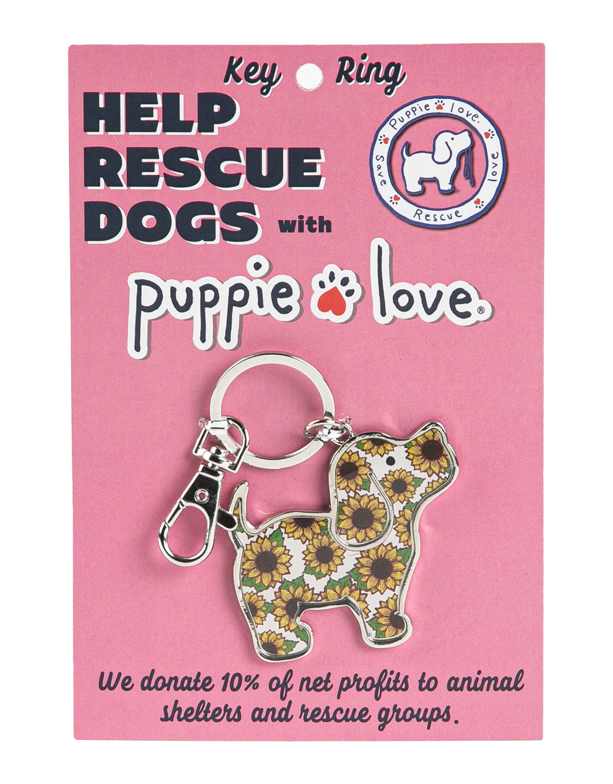 SUNFLOWER PUP KEY RING – Puppie Love