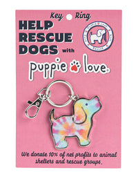 TIE DYE PUP KEY RING - Puppie Love