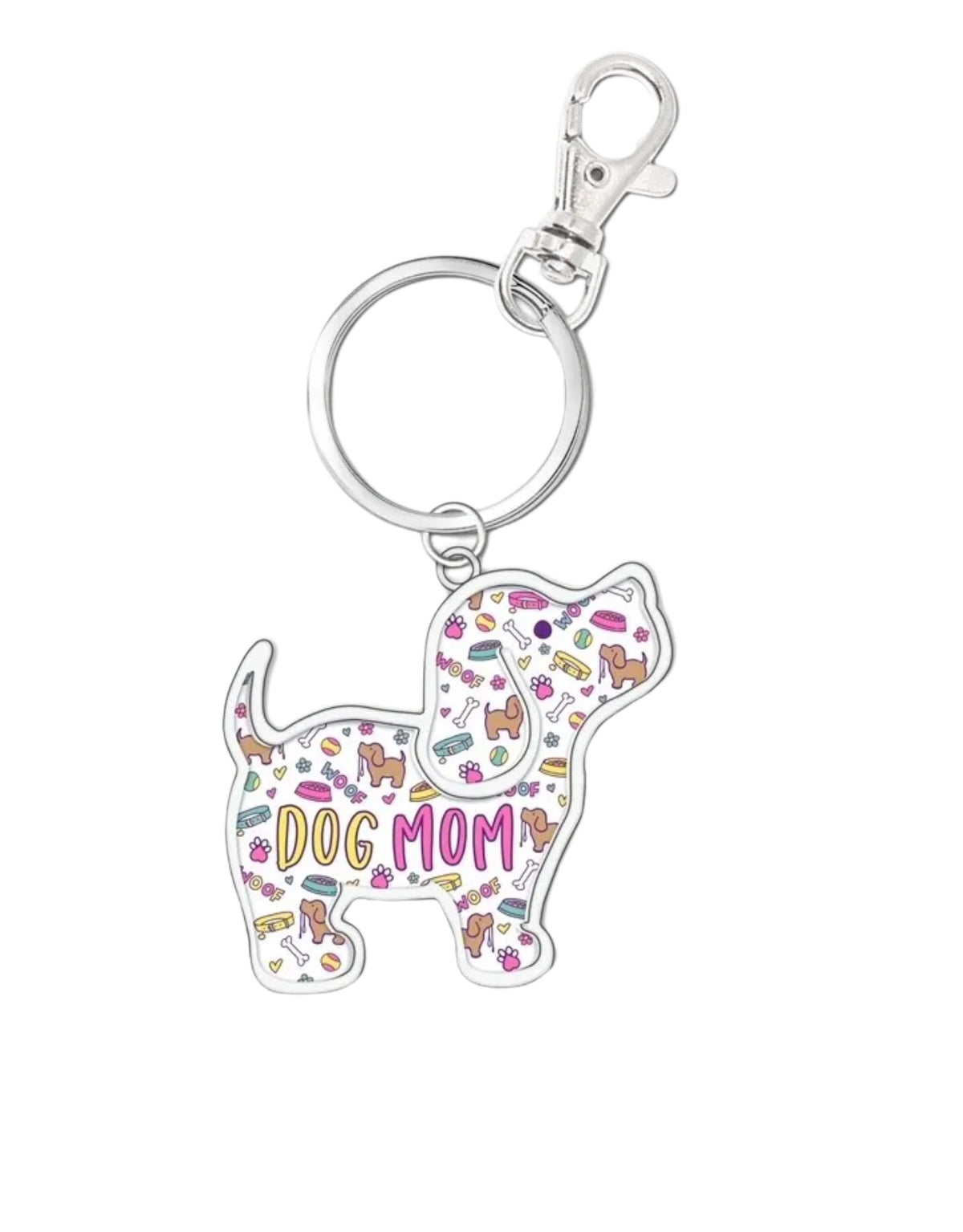 DOG MOM PATTERN PUP KEY RING - Puppie Love