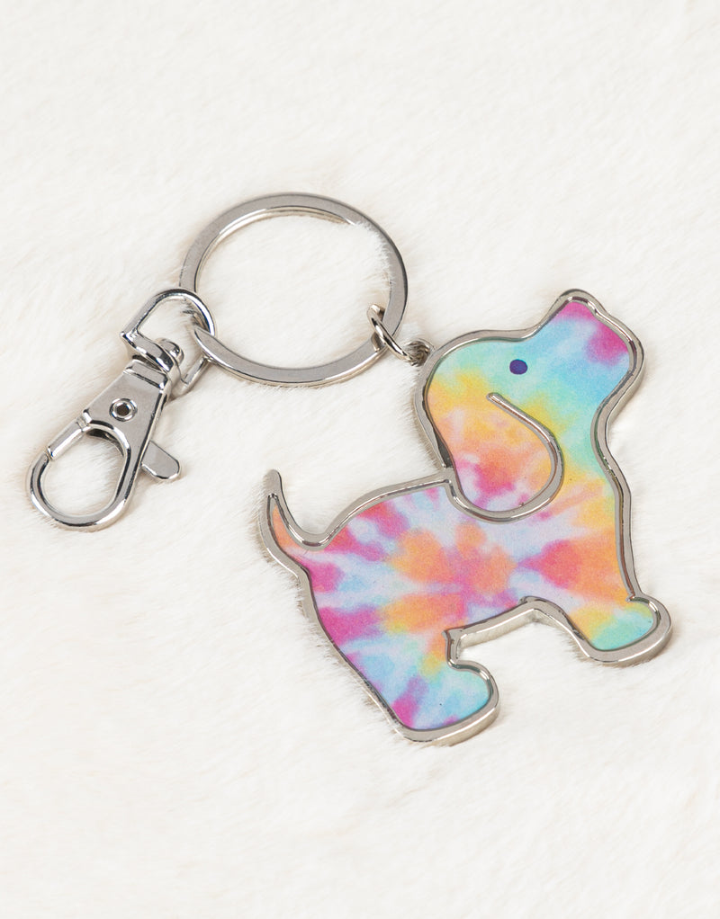 TIE DYE PUP KEY RING - Puppie Love