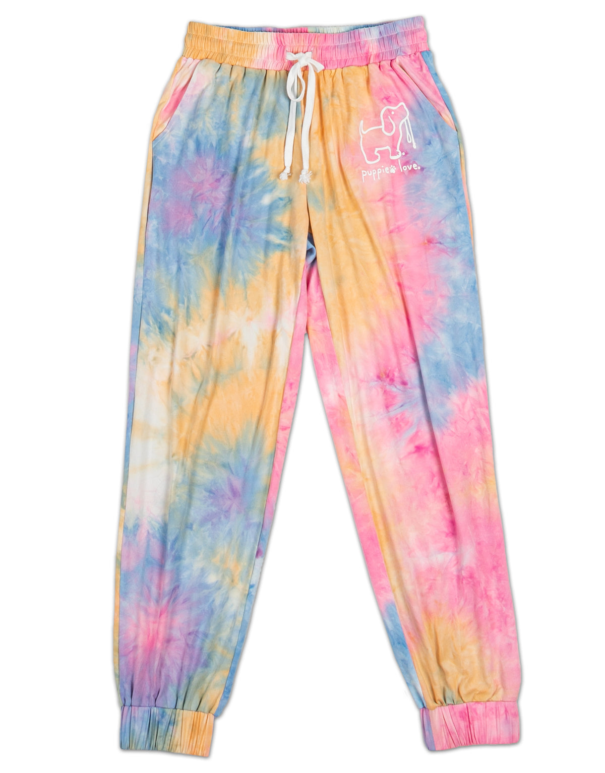 RAINBOW TIE DYE LOUNGE PANTS - Puppie Love