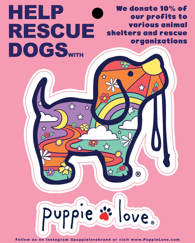 PSYCHEDEDLIC PUP DECAL - Puppie Love