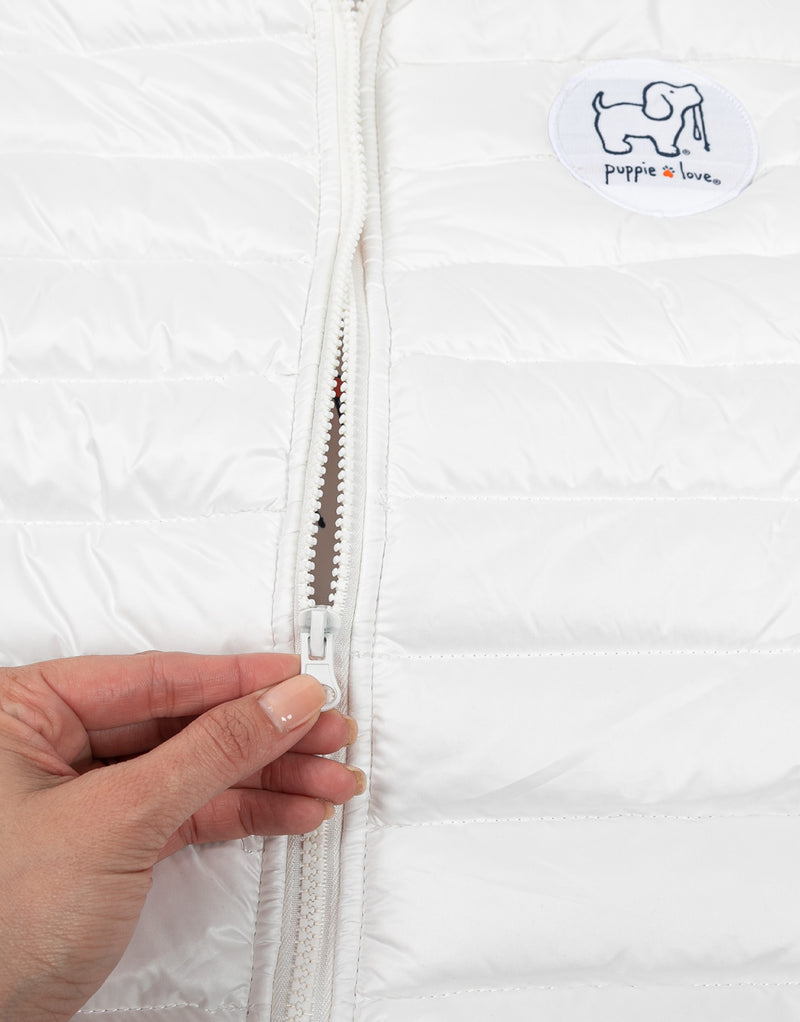 WHITE  PUFFER JACKET - Puppie Love