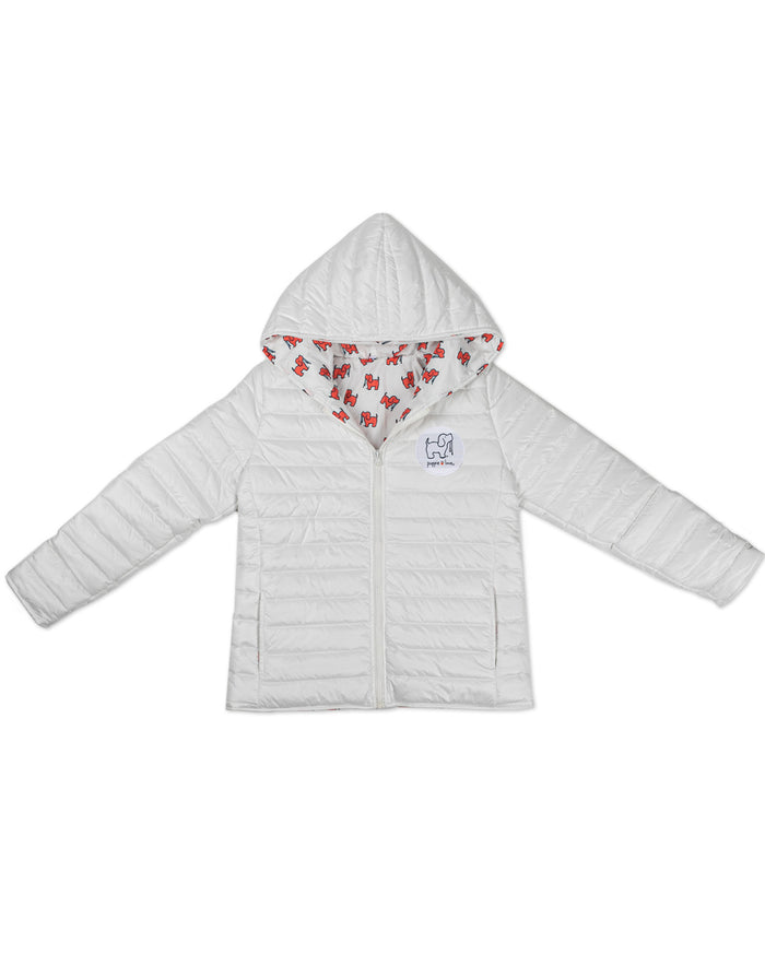 WHITE  PUFFER JACKET - Puppie Love