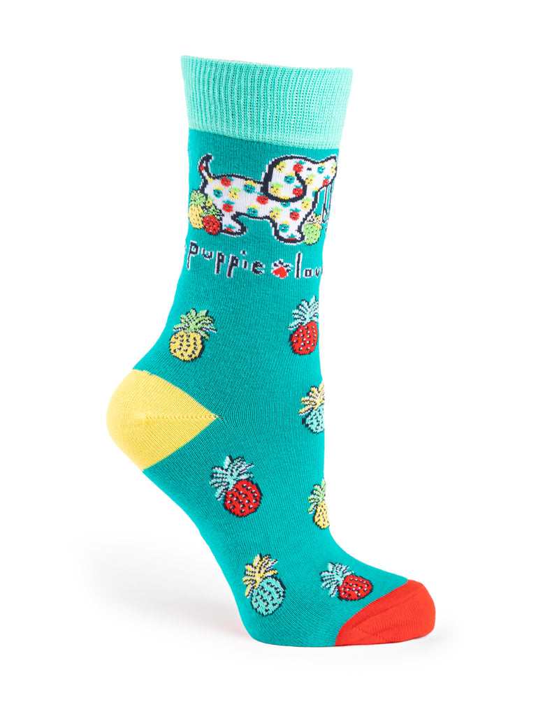 ADULT CREW SOCK, PINEAPPLE PUP - Puppie Love