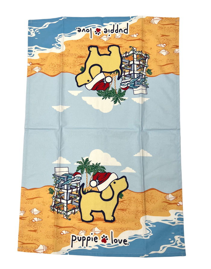 LIFEGUARD CHRISTMAS TEA TOWEL - Puppie Love