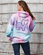 COTTON CANDY TIE DYE PUP, ADULT HOODIE - Puppie Love