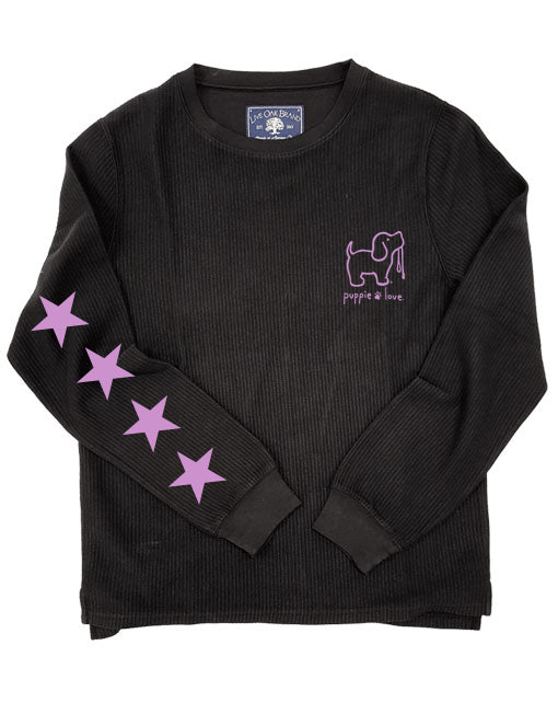 STARRY CORDUROY CREWNECK SWEATER, CHARCOAL (XS ONLY) - Puppie Love