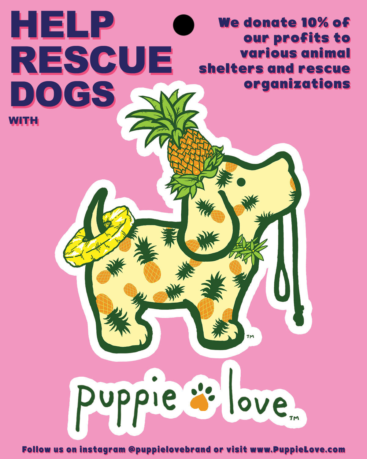 PINEAPPLE PUP DECAL - Puppie Love