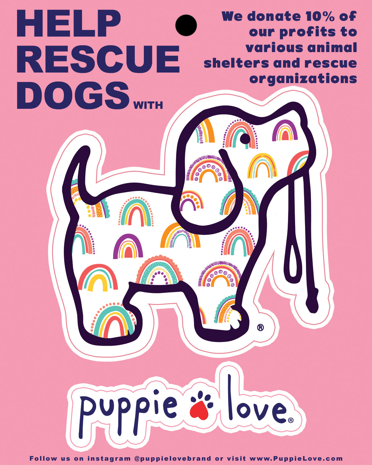 RAINBOW FILL PUP DECAL - Puppie Love