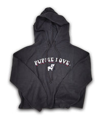 LADIES CORDUROY CROPPED HOODIE, CHARCOAL - Puppie Love