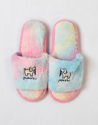 SLIDE SLIPPERS, RAINBOW TIE DYE - Puppie Love