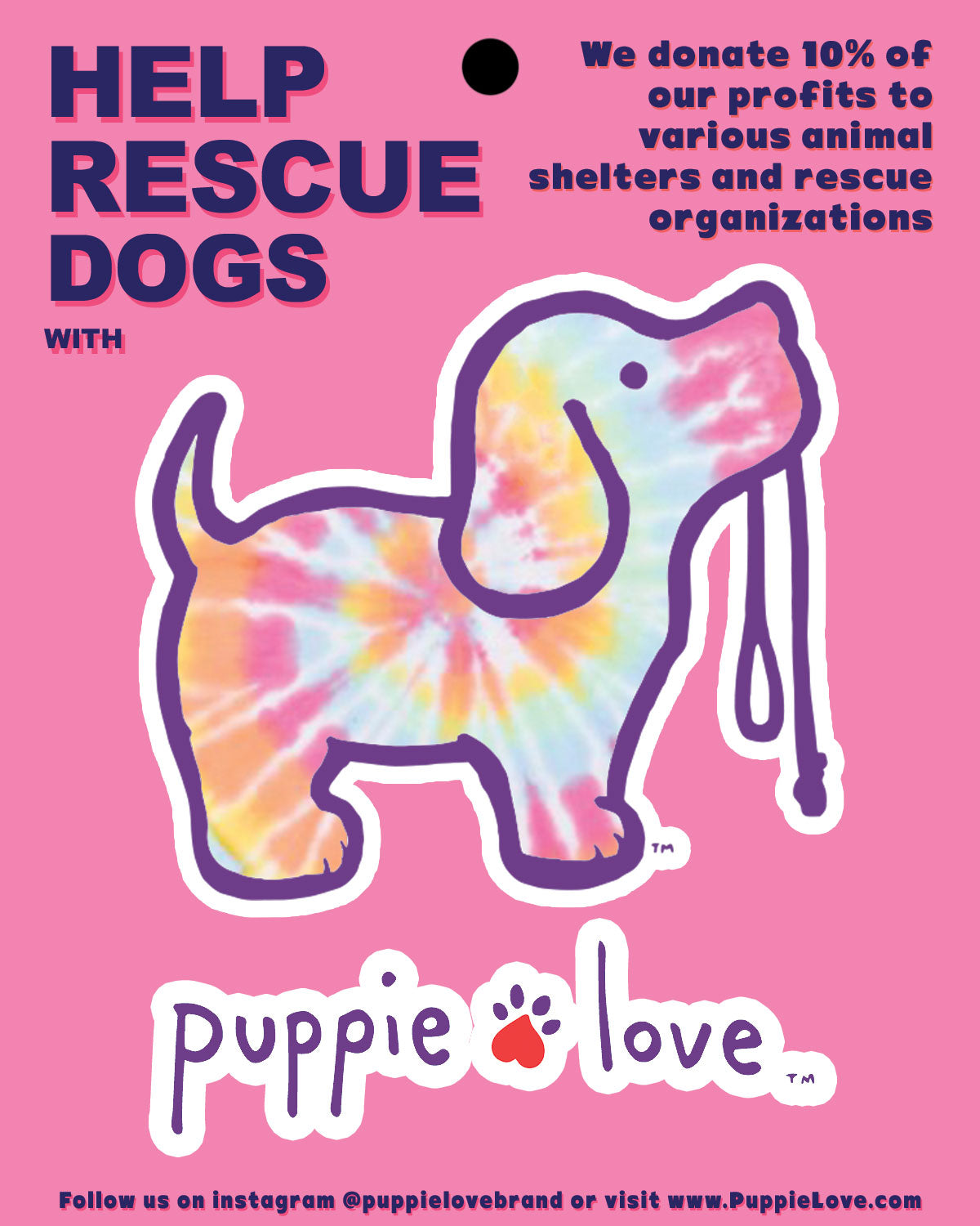 TIE DYE #2 PUP DECAL - Puppie Love