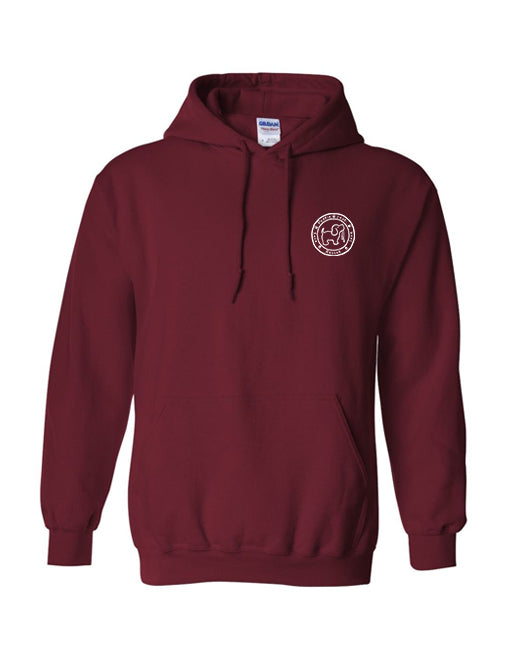 camping hoodie CAMPING PUP, ADULT HOODIE MAROON / XXL